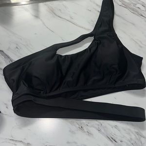 Black strappy two piece swimsuit